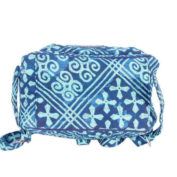 VERA BRADLEY Leighton $88 Cuban Tiles Blue Quilted Cotton Backpack - NEW - Picture 4 of 6